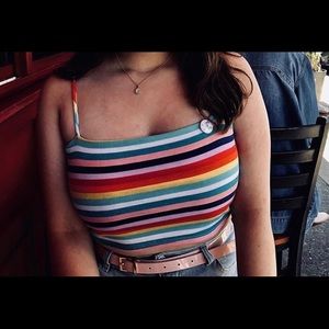 Forever 21 multicolored striped tube top